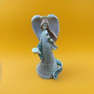 Enesco Foundations Series Angel with First Corinthians 13, Verses 4-8 on Dress.